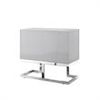 Posh Living Maleia 2-Doors Oak Veneer Wood Accent Chest in Light Gray/Chrome
