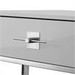 Posh Living Mano 2-Drawers Stainless Steel Base Coffee Table - Light Gray/Chrome