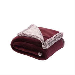Posh Pascal 50&quotx60&quot Reversible Flannel Heathered Sherpa Blanket in Purple