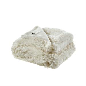 Posh Living Yves 50&quotx60&quot Faux Lamb Fur Super Soft Fabric Throw in Cream/White