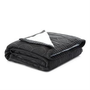 Posh Living Sacha 50&quotx60&quot Cable Knit Super Soft Fabric Throw in Dark Gray