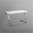 Posh Living Aluna Modern Stainless Steel Base Writing Desk in White/Chrome