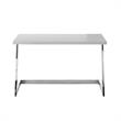 Posh Living Aluna Modern Stainless Steel Base Writing Desk in Light Gray/Chrome