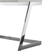 Posh Living Aluna Modern Stainless Steel Base Writing Desk in Light Gray/Chrome