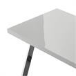 Posh Living Aluna Modern Stainless Steel Base Writing Desk in Light Gray/Chrome