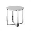 Posh Living Kaloni Modern Stainless Steel Base End Table in Light Gray/Chrome