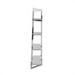 Posh Living Aluna 4-Shelf Stainless Steel Frame Bookcase in Light Gray/Chrome