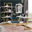 Posh Living Aluna 4-Shelf Stainless Steel Frame Bookcase in White/Gold