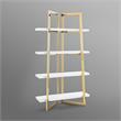 Posh Living Aluna 4-Shelf Stainless Steel Frame Bookcase in White/Gold