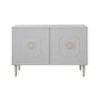 Inspired Home Keao 2 Doors Sideboard Buffet in Light Gray