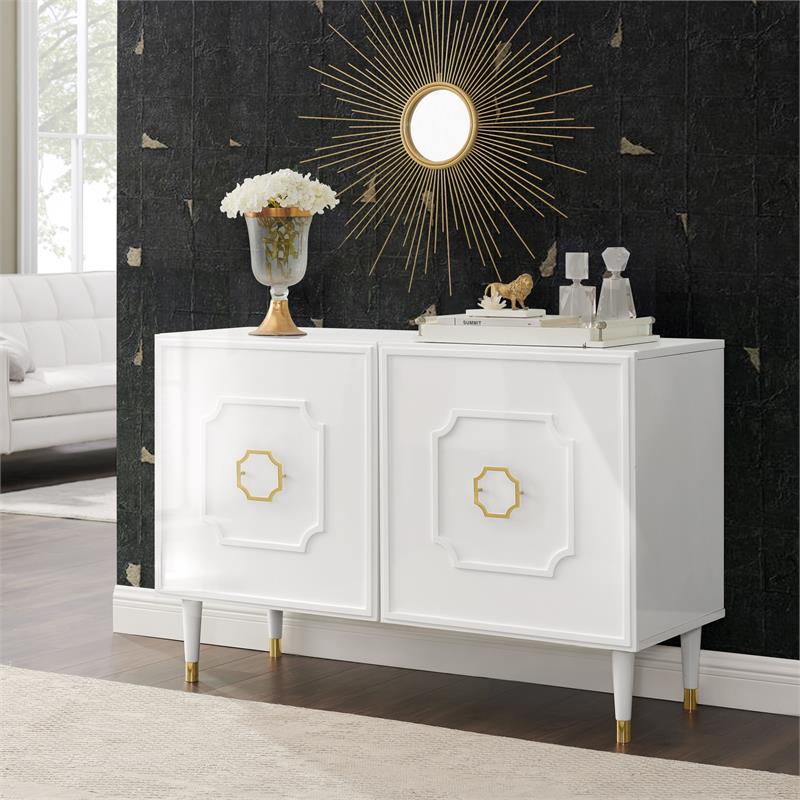 Inspired Home Keao 2 Doors Sideboard Buffet in White