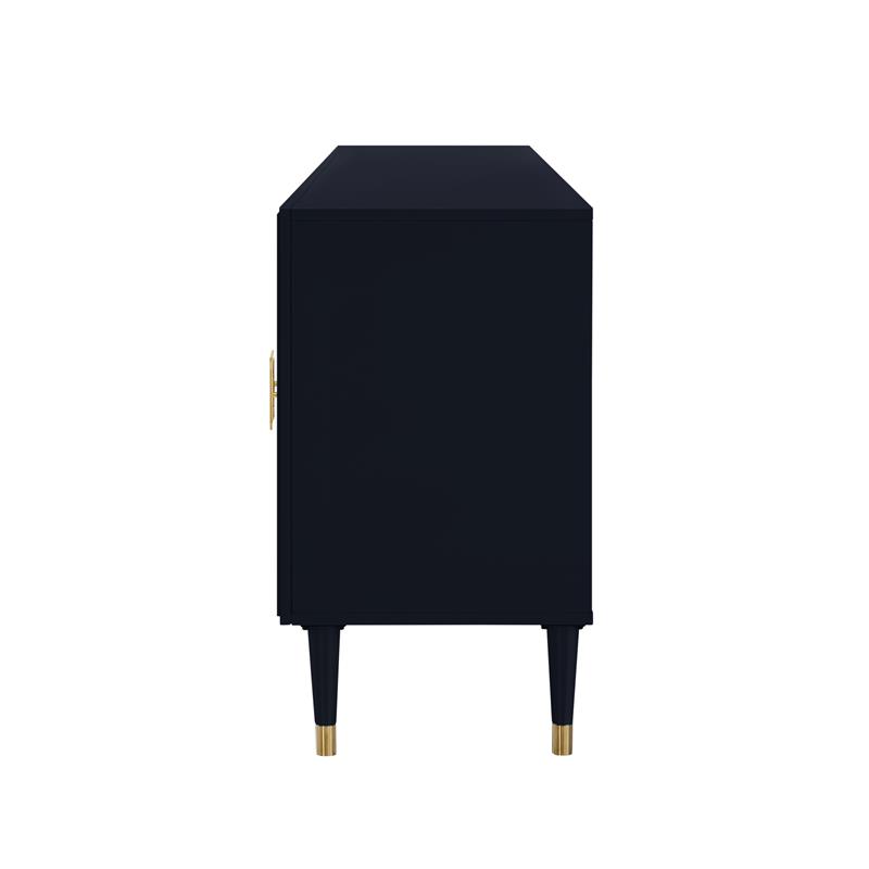 Inspired Home Keao 4 Doors Sideboard Buffet in Black