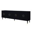 Inspired Home Keao 4 Doors Sideboard Buffet in Black