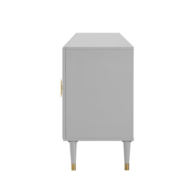 Inspired Home Keao 4 Doors Sideboard Buffet in Light Gray