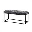 Joaquin Rectangular Bench Gray Velvet  Upholstered Hand Woven
