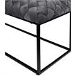 Joaquin Rectangular Bench Gray Velvet  Upholstered Hand Woven