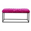 Joaquin Rectangular Bench Fuchsia Pink Velvet  Upholstered Hand Woven