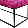 Joaquin Rectangular Bench Fuchsia Pink Velvet  Upholstered Hand Woven