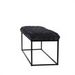 Joaquin Rectangular Bench Black Velvet  Upholstered Hand Woven