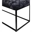 Joaquin Rectangular Bench Black Velvet  Upholstered Hand Woven
