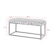 Joaquin Rectangular Bench Black Velvet  Upholstered Hand Woven