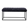 Joaquin Rectangular Bench Black Velvet  Upholstered Hand Woven
