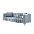 Adalyn Sofa Teal Blue Velvet  Biscuit Tufted Lucite Leg