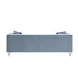 Adalyn Sofa Teal Blue Velvet  Biscuit Tufted Lucite Leg