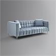 Adalyn Sofa Teal Blue Velvet  Biscuit Tufted Lucite Leg