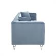 Adalyn Sofa Teal Blue Velvet  Biscuit Tufted Lucite Leg