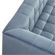 Adalyn Sofa Teal Blue Velvet  Biscuit Tufted Lucite Leg