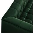 Adalyn Sofa Hunter Green Velvet  Biscuit Tufted Lucite Leg