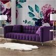 Adalyn Sofa Purple Velvet  Biscuit Tufted Lucite Leg Sinuous Springs