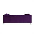 Adalyn Sofa Purple Velvet  Biscuit Tufted Lucite Leg Sinuous Springs
