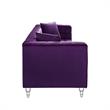Adalyn Sofa Purple Velvet  Biscuit Tufted Lucite Leg Sinuous Springs