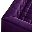 Adalyn Sofa Purple Velvet  Biscuit Tufted Lucite Leg Sinuous Springs