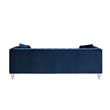 Adalyn Sofa Navy Velvet  Biscuit Tufted Lucite Leg Sinuous Springs