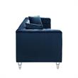 Adalyn Sofa Navy Velvet  Biscuit Tufted Lucite Leg Sinuous Springs