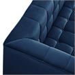 Adalyn Sofa Navy Velvet  Biscuit Tufted Lucite Leg Sinuous Springs