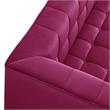 Adalyn Sofa Fuchsia Velvet  Biscuit Tufted Lucite Leg Sinuous Springs