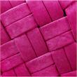 Jenna Ottoman Fuchsia Pink Velvet  Upholstered Hand Woven