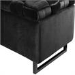Danielle Rectangular Storage Bench Black Velvet  Upholstered Hand Woven
