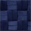 Danielle Rectangular Storage Bench Navy Velvet  Upholstered Hand Woven