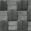 Danielle Rectangular Storage Bench Gray Velvet  Upholstered Hand Woven