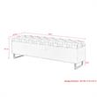 Danielle Rectangular Storage Bench Gray Velvet  Upholstered Hand Woven