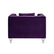 Adalyn Club Chair Purple Velvet  Biscuit Tufted Lucite Leg