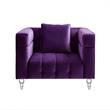 Adalyn Club Chair Purple Velvet  Biscuit Tufted Lucite Leg