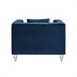 Adalyn Club Chair Navy Blue Velvet  Biscuit Tufted Lucite Leg