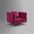 Adalyn Club Chair Fuchsia Pink Velvet  Biscuit Tufted Lucite Leg