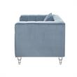 Adalyn Club Chair Teal Blue Velvet  Biscuit Tufted Lucite Leg